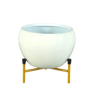 White Metal Pot