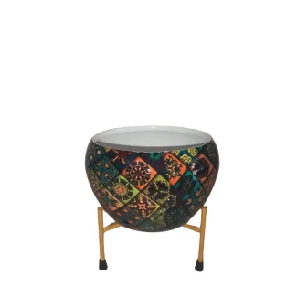 Decorative Print Metal Pot
